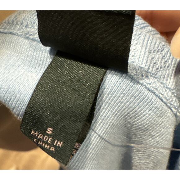 Wild Fable Women Small Trendy Square Neck Blue Long Sleeve Pointelle Shirt New - Picture 5 of 8